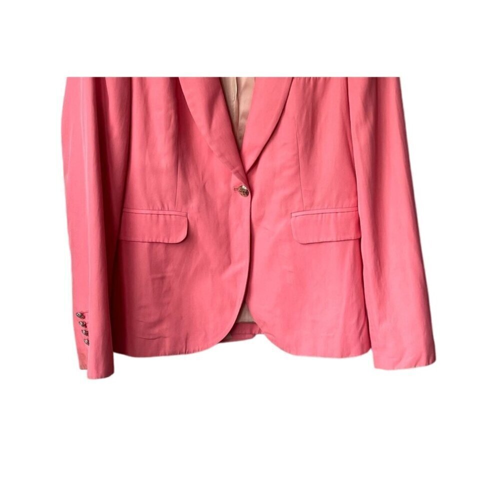 Zara Womens Hot Pink Gold Button Blazer Size M Glam Office Chic Modern Coquette - Picture 3 of 11